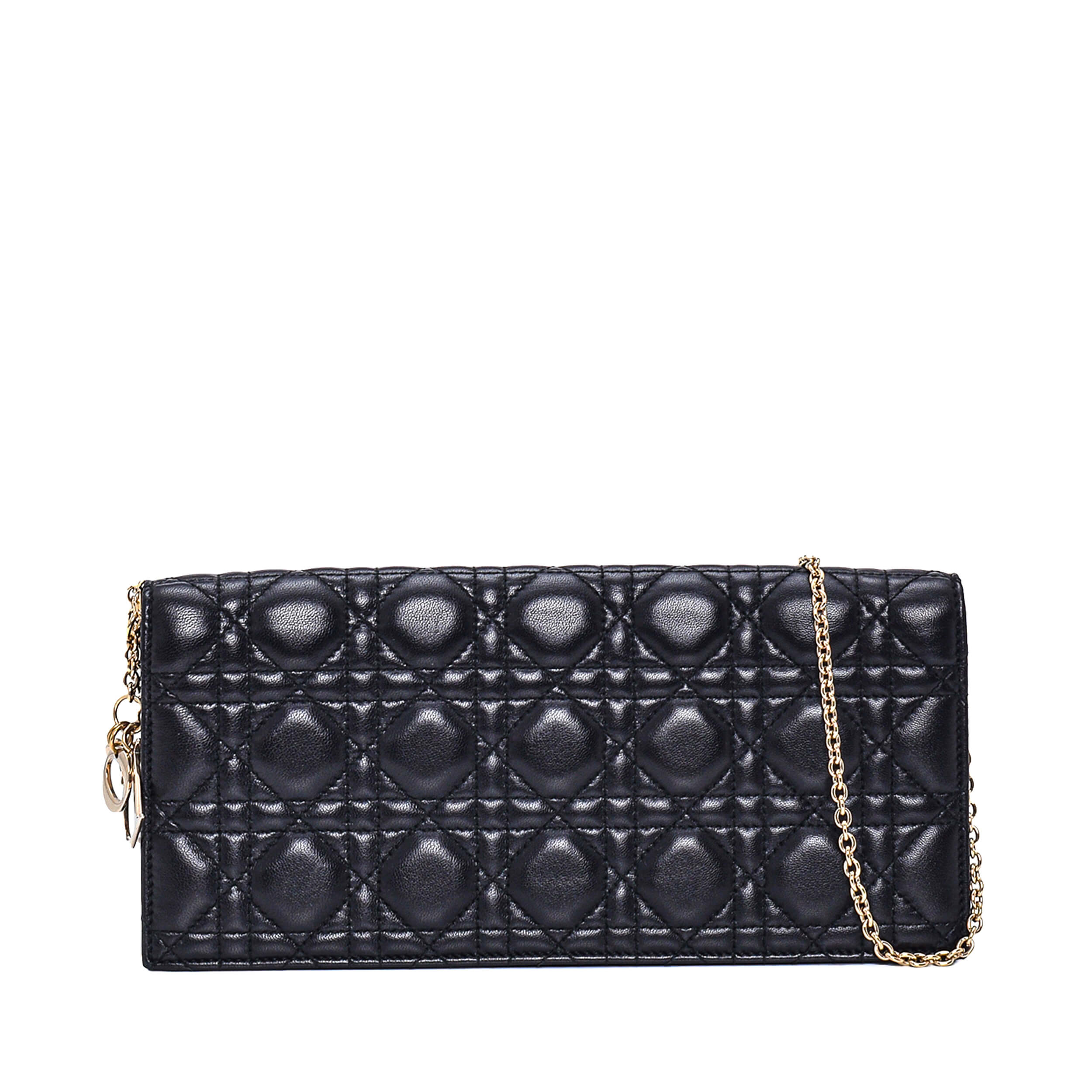 Christian Dior - Black Leather Long Wallet On Chain